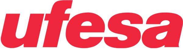 Electromundo - Reparação de electrodomésticos - Esta imagem representa o logotipo da ufesa. Trata-se de um símbolo simples com as letras da marca arredondadas. A côr de fundo é branco e as letras são em caixa baixa e de cor vermelho.
